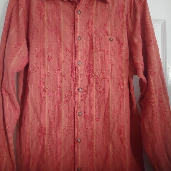The Territory Ahead Rust/Gold Paisley Textured L-Sleeve Button Men's Shirt XL - Picture 4 of 10